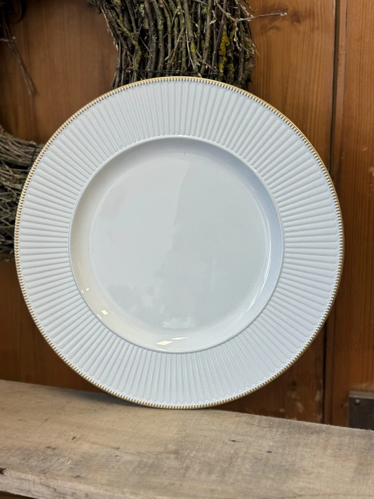 Kulatý plastový podnost se zlatým lemem - 33 cm 