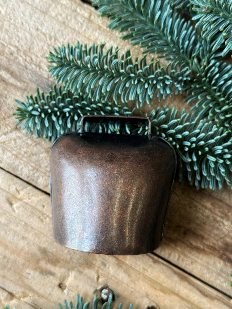 Dekorační kravský zvonek - měděná patina 